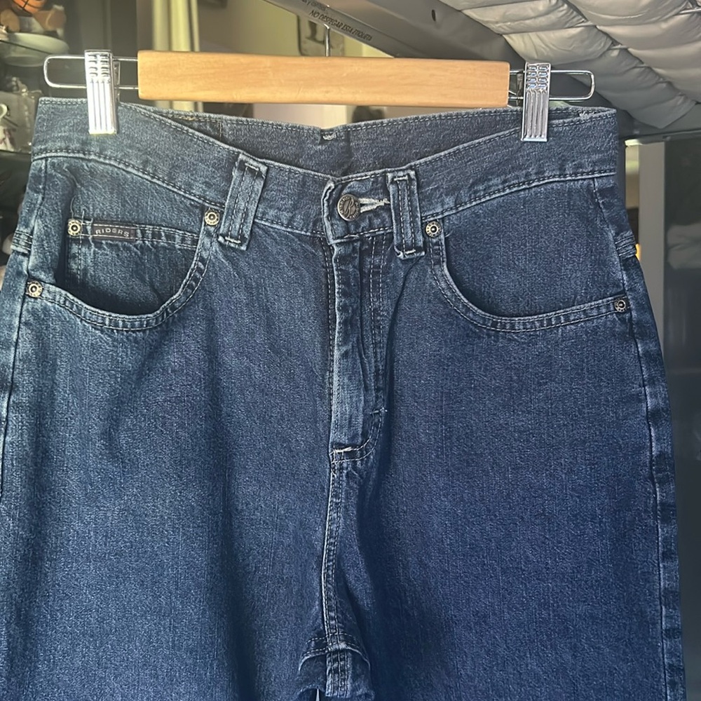 Riders wide leg jeans. Super high waisted with cute buckle detail on the back.